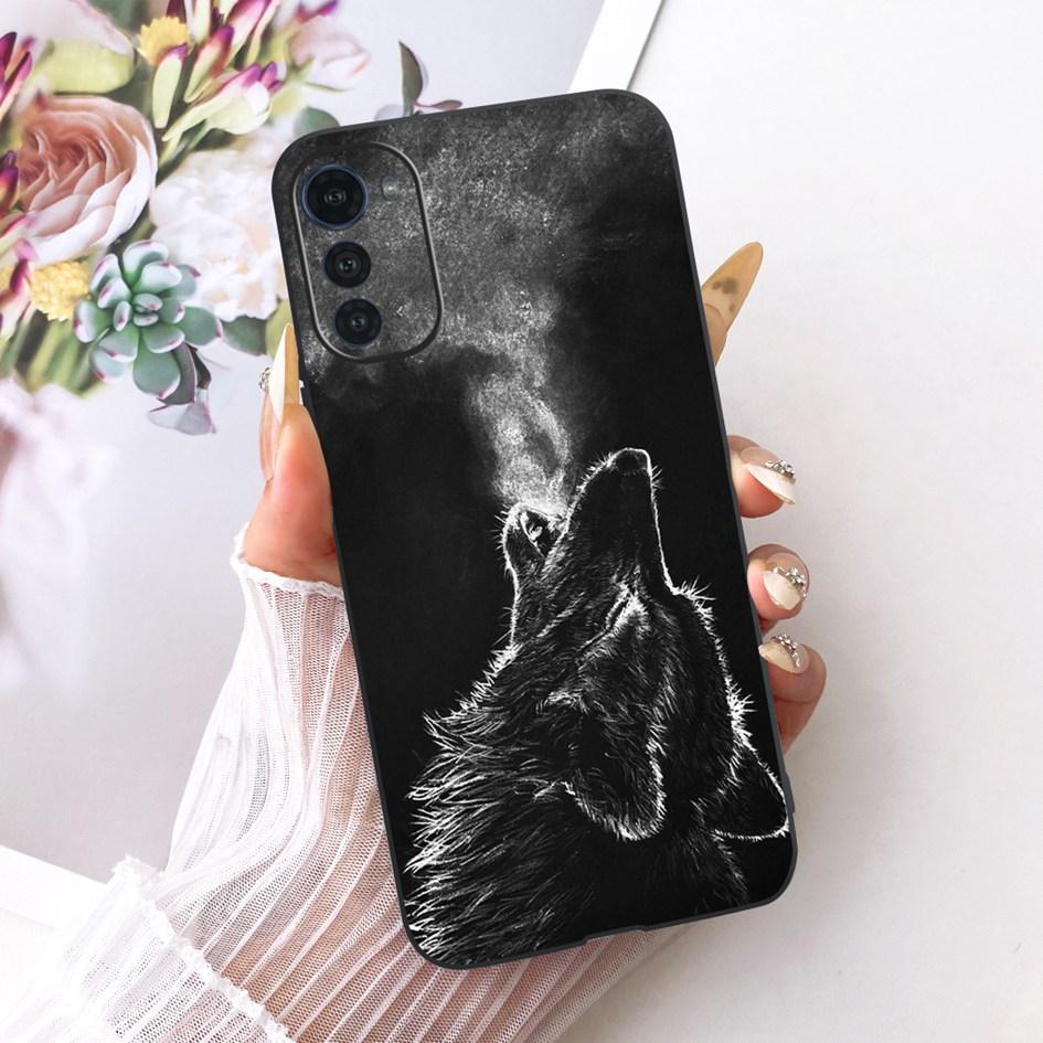 Silicone Case For Motorola Moto E32 E32s Cover Fashion Cartoon Dragon Painted Fundas Soft TPU Bumper For MotoE32 MotoE32s Casing