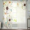 Abstract Dandelion Flowers Sheer Curtains For Girl Kids Bedroom Kitchen Window Drapes Curtain Home Decoration