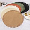 Tassel Table Mats Braided Round Placemats Woven for Kitchen Dining Large Plate Mat