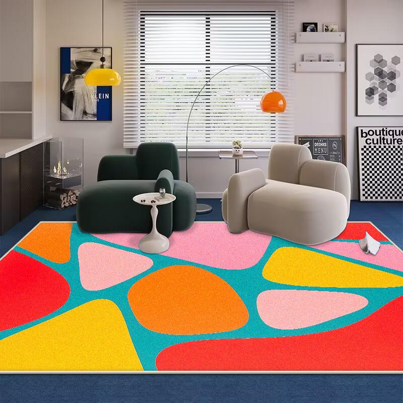 Nordic Abstract KARPET Flanel VOOR WOONKAMER Huisdecoratie Slaapkamerkleden Wasbaar Antislip Lounge Vloer Bedmatten Antislip 100*200cm