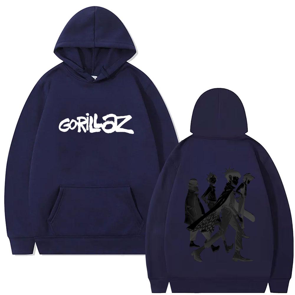 Limitierter Gorillaz-Hoodie mit Rockband-Print für Damen und Herren, lässiges Oversize-Sweatshirt mit Kapuze, modischer Fleece-Hoodie in hoher Qualität.