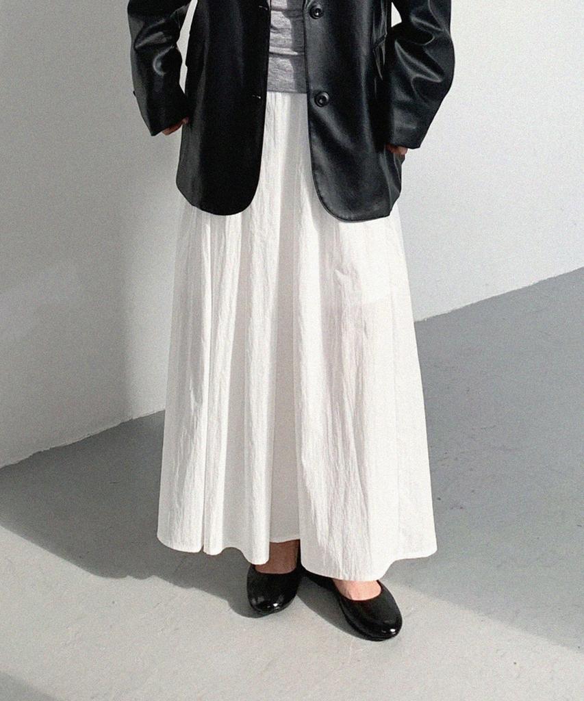 Mood Inside Woman (Woman) French Flare Long Skirt_White