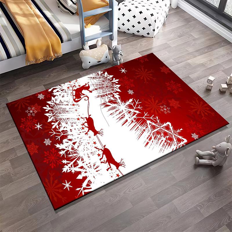Christmas reindeer design rug, non-slip, suitable for living room and bedroom sofa