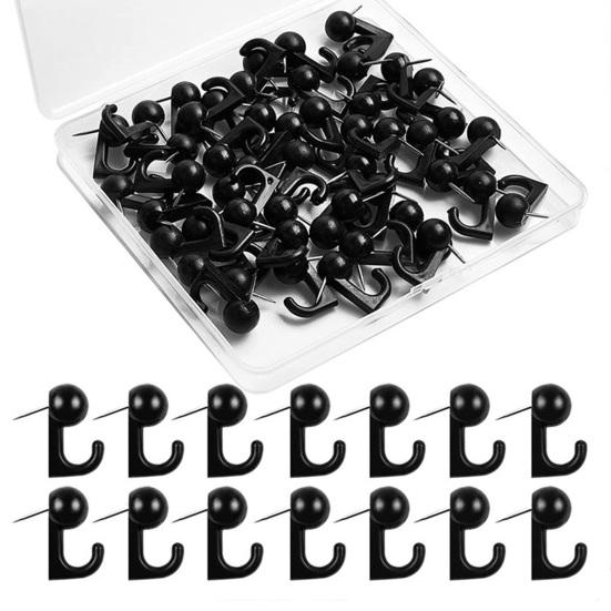 50 Pcs Push Pin Hooks Plastic Heads Cork Board Hooks Decorative Thumb Tacks Hook for Cork Bulletin Board Photos Calendar Home Office School Supplies