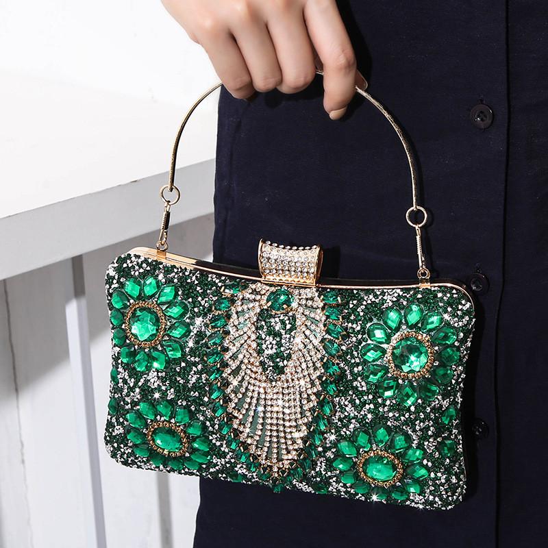 Luxe Ladies Evening Bag With Sparkling Rhinestones For Weddings And Gala Events