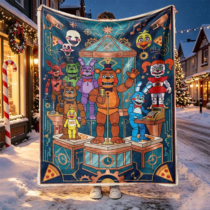 Five Nights at Freddy's rašto pledas namų dekoravimui, lovai, sofai, kelionėms automobiliu, stovyklavimui, tinkamas visais metų laikais, gimtadienio, Kalėdų dovana