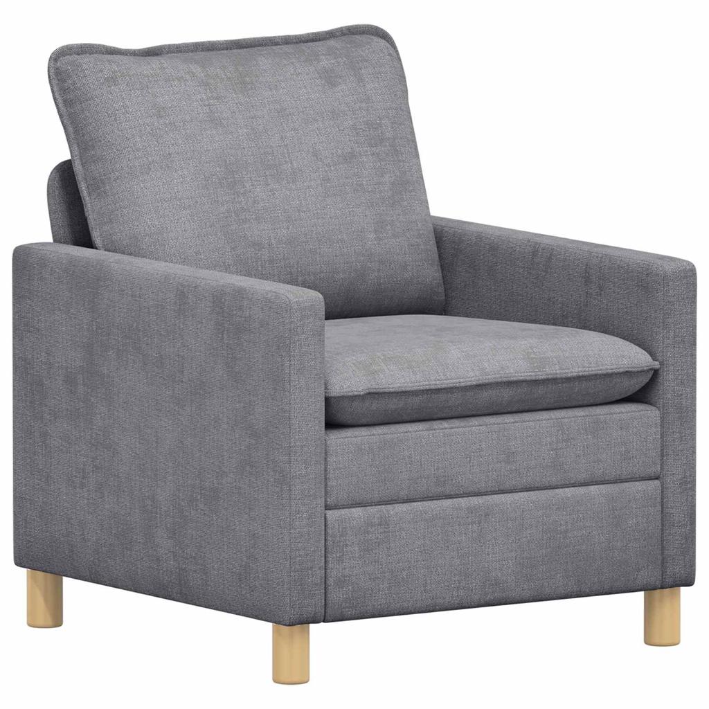 Sofa Set 2 Pcs Light Grey Polyester