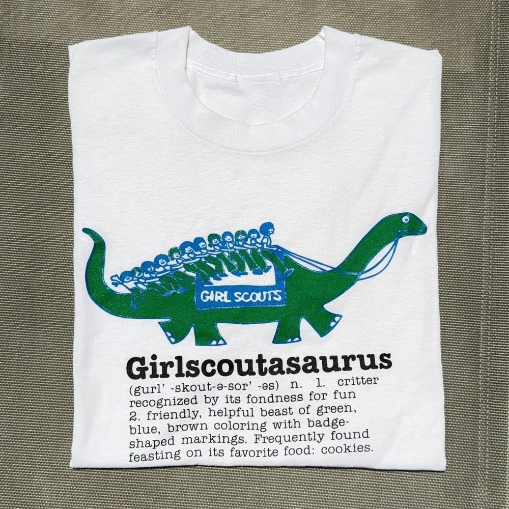 

Retro Vintage Girlscoutasaur wbr/ us Graphic Tee Unisex Short Sleeve Shirt S5XL Unisex T-Shirt S