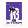 Justin Jefferson Minimalist Football Player Retro Metal Poster Sign Club Mural Wall Art Plaque Tin Room Decoration Home Decor