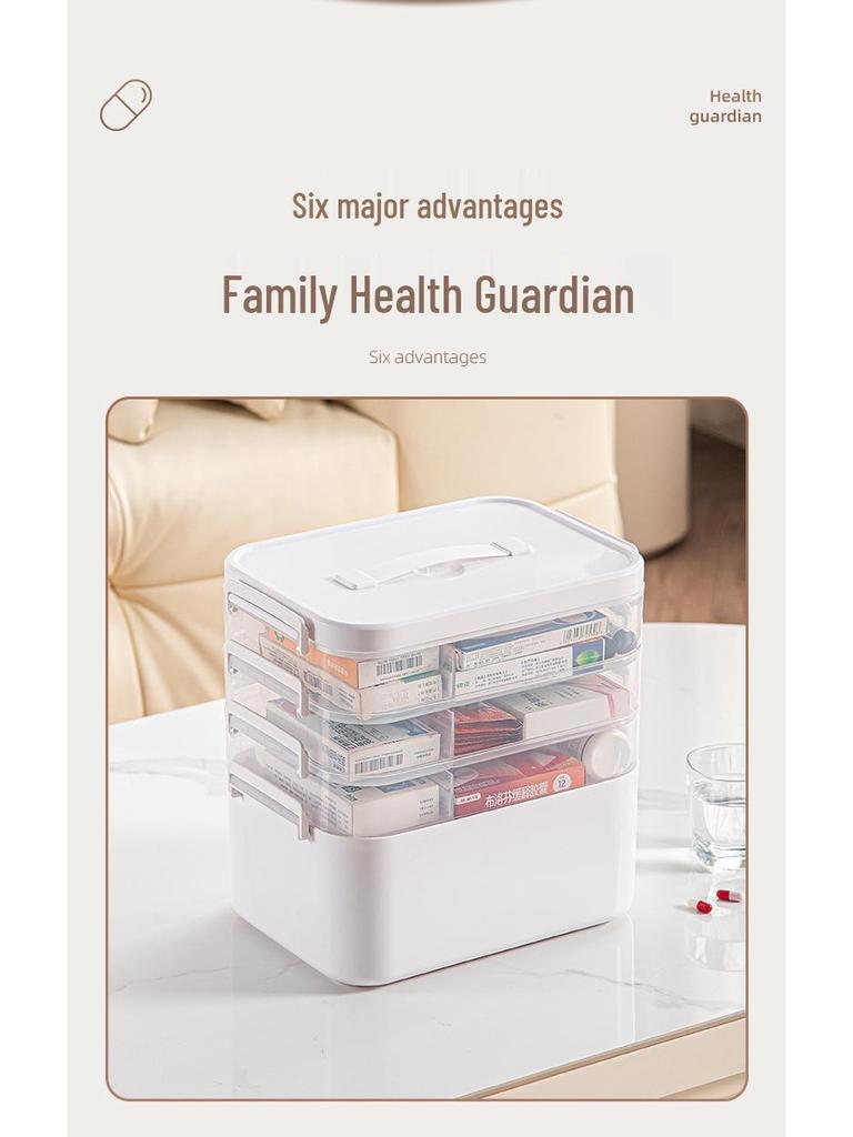 Haushalts-Erste-Hilfe-Kasten und Medikamentenaufbewahrungsbox mit großer Kapazität