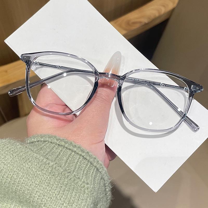 Square Frame Glasses for Women: TR90 Metal, Anti-Blue Light, Prescription/Non-Prescription Lenses, Slimming Design for Large Faces, No Makeup Style