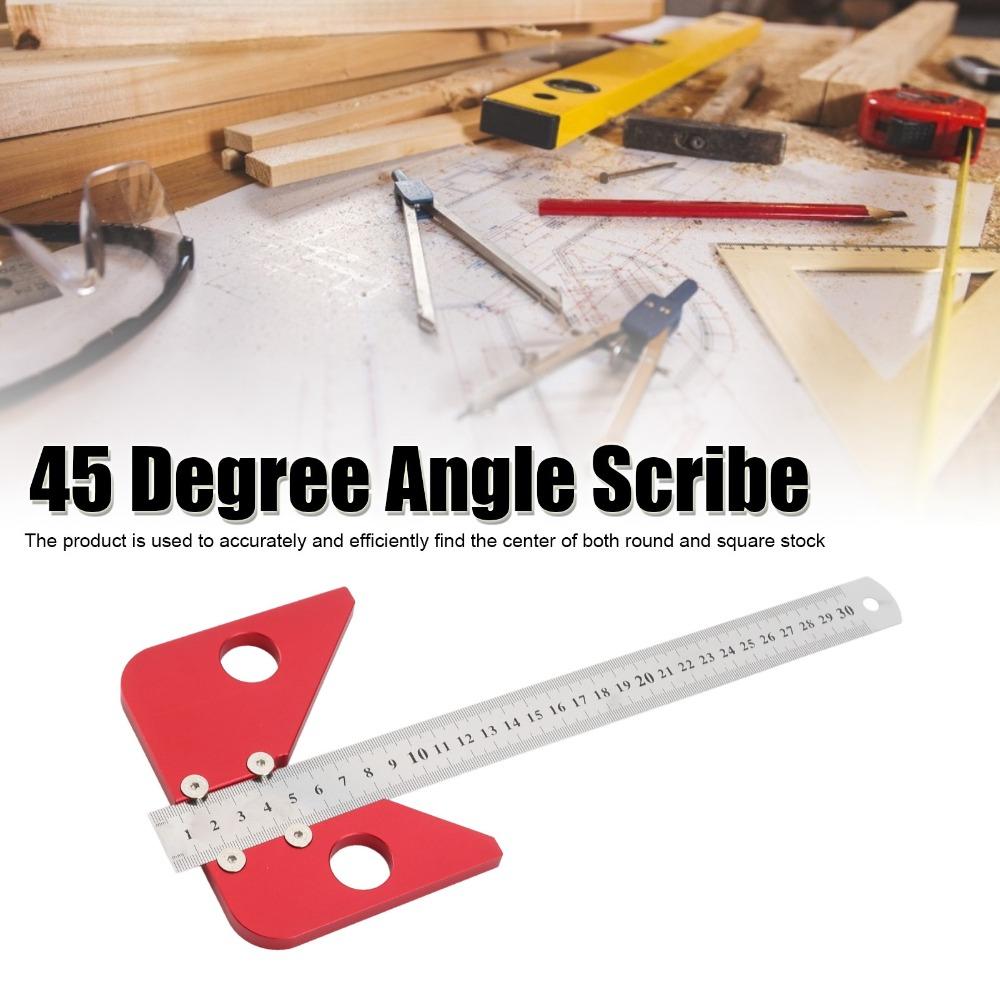 45/90 Degree Center Finder Tool Aluminum Alloy Center Scribe  Woodworking Layout and Marking