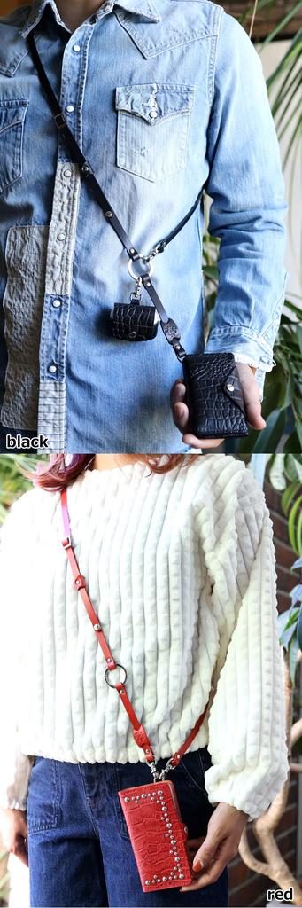 Tochigi Natural Leather Shoulder Ring Strap Perfect for Carrying Your Cell or Other Features Include a Crossbody a and a Snap Made with Genuine