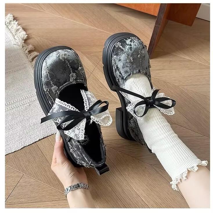 Big Head Bow Mary Jane Single Shoes Women's 2025 Spring and Summer New Fashion New Chinese Style Small Man Platform Small Leather Shoes