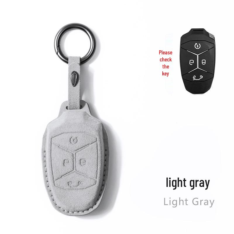 Lynk&Co 03 Suede Key Case: Elegant Unisex Protective Cover with Pendant and Buckle.