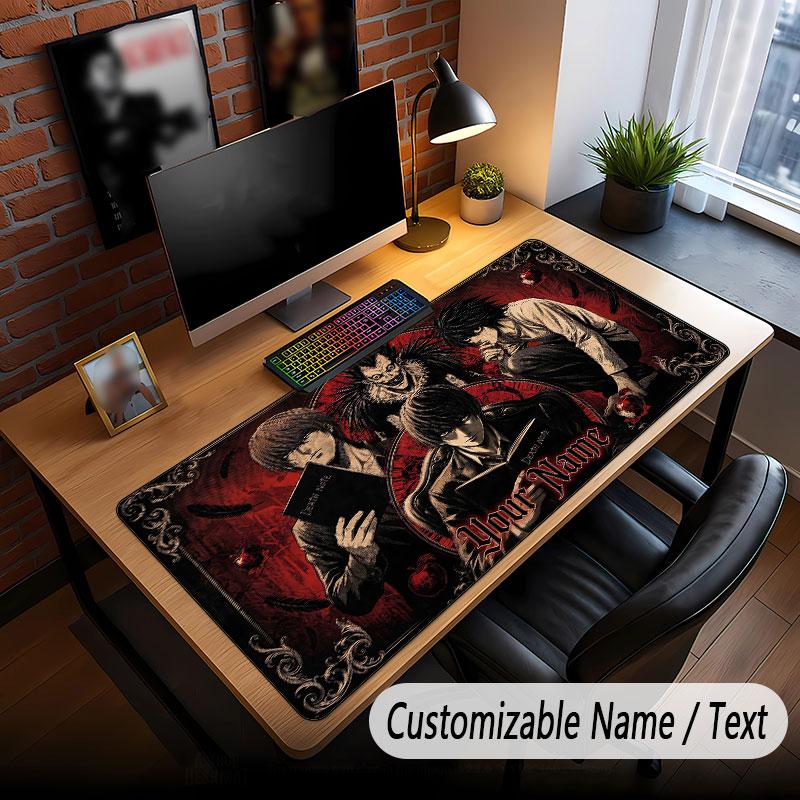 Custom Name Extended Mouse Pad,Death Note Gaming Desk Mat For Home Office Desktop Decor