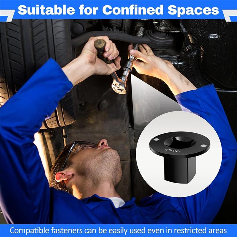 A84E-Drive Ratchet Low Profile Socket Adapter Set 4PCS For Tight Spaces 3/4" To 1", 1/2" To 3/4", 3/8" To 1/2", 1/4" To 3/8"