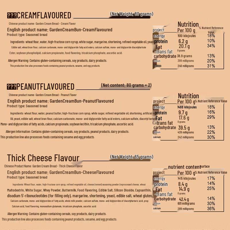 Garden Assorted Cream Buns 305g