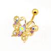 Sexy Butterfly Zircon  High Quality  Navel Ring Navel Piercing Belly Button Rings Stainless Steel Body Jewelry Navel Rings
