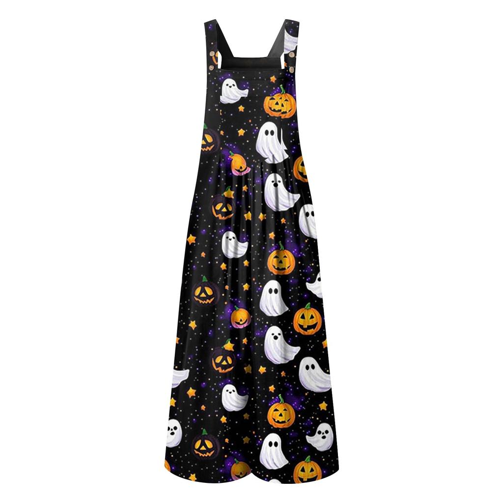 Moda pentru femei St. Salopetă casual largă retro cu bretele, imprimată pentru Ziua Sfântului Patrick