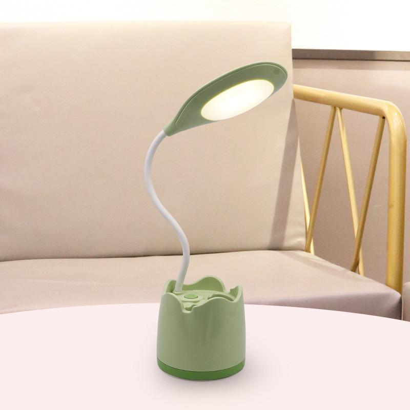 

Multifunctional Storage Desk Lamp Learn Usb Charging With Pen Holder Lamp Desk зелёный