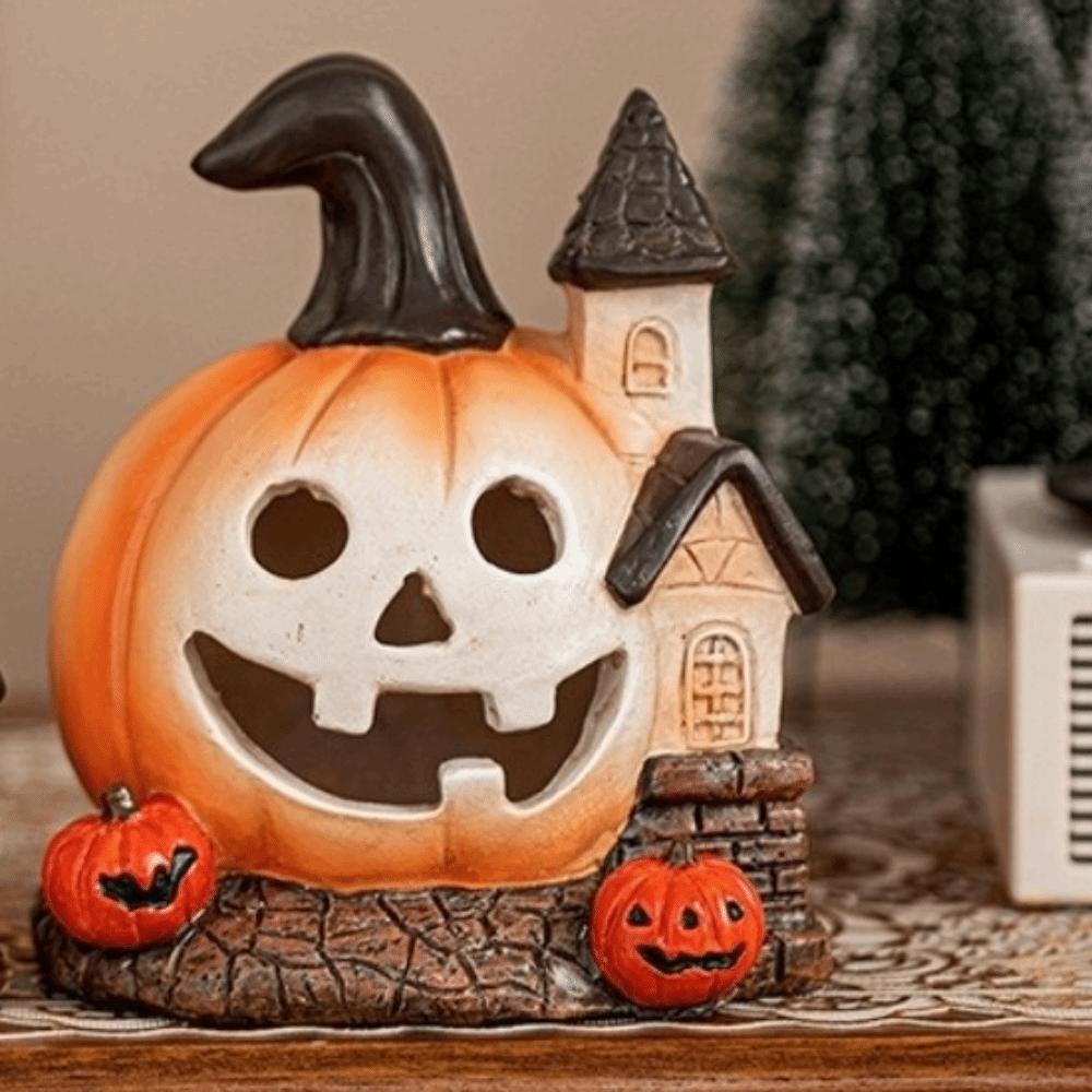 Scary Halloween Pumpkin House Resin Pumpkin Sculpture Pumpkin Figurine  Kids Birthday Gift