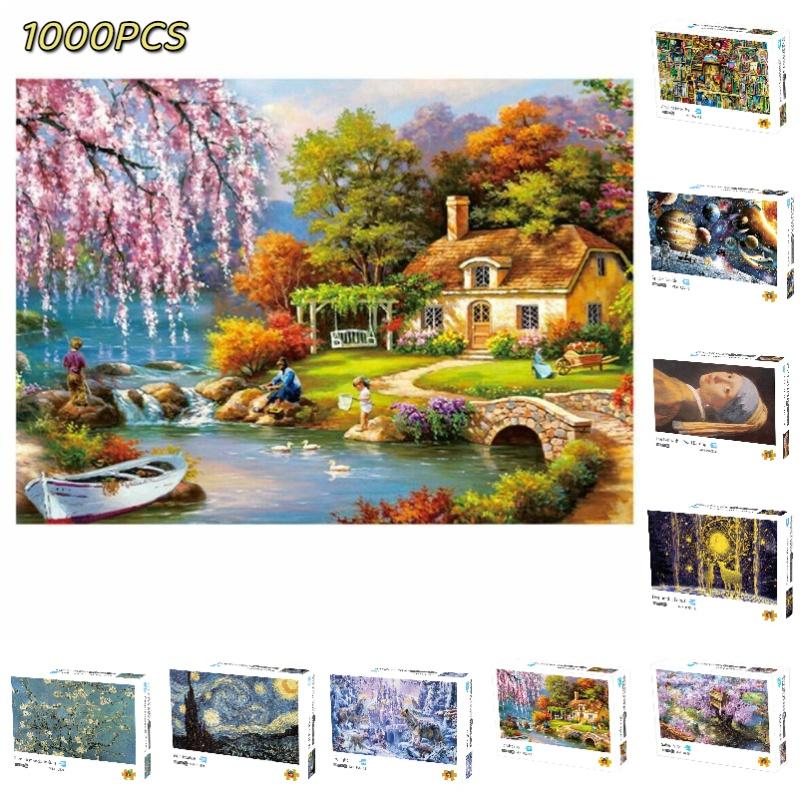 Mini Landscape Art Puzzle Series Challenging Difficultly 1000pcs For Adults Stress Relief Toy
