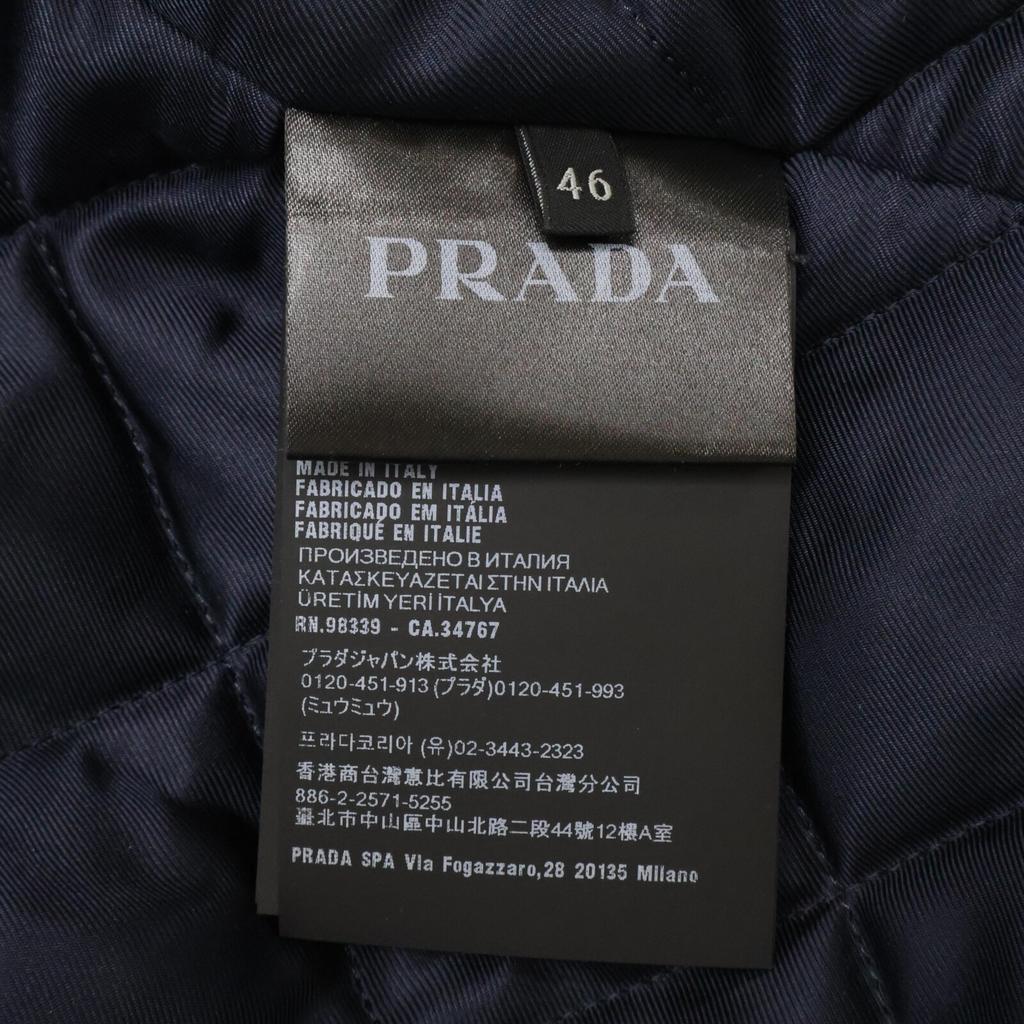 PRADA [Good condition/Domestic regular/24 year old] SGC870 cashmere blend with quilted liner coat 46 NavyUsed