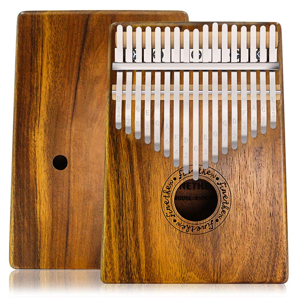 FINETHER 17-Key Acacia Wood Kalimba with Storage Bag