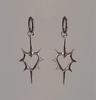 Trendy Niche Hollow Out Thorn Peach Heart Earrings, Couple Style Male And Female Ear Clasps, Personalized Sweet And Cool Style Earrings