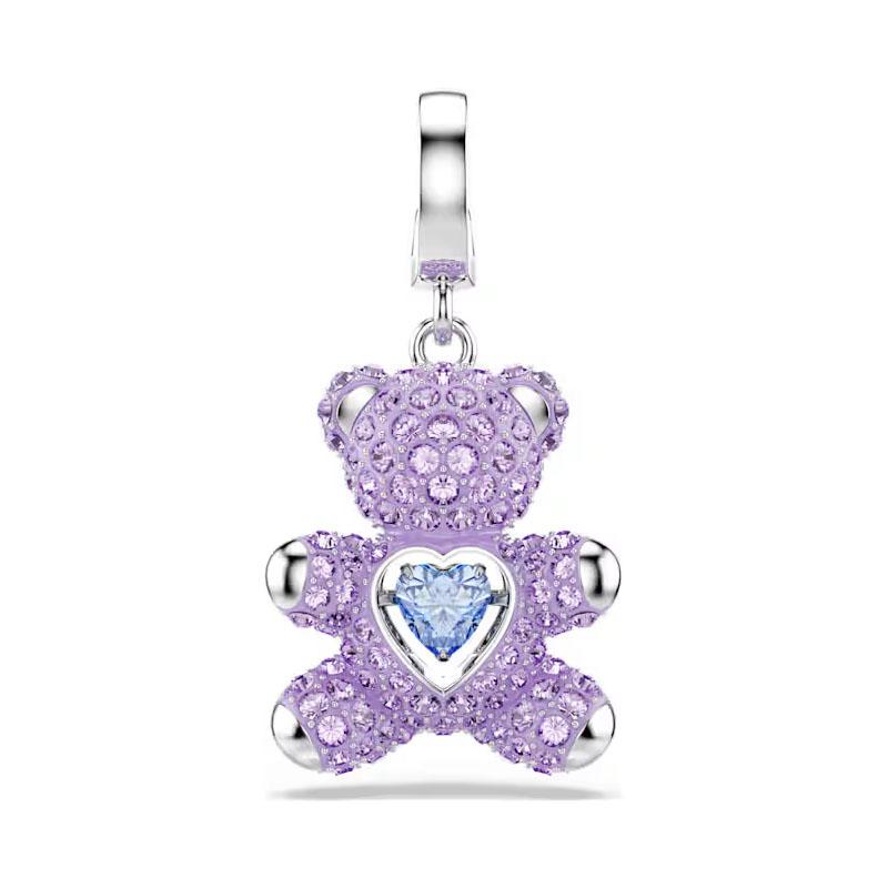 New Jewelry Blue Exaggerate Love Original High Quality Heart Octagon Cut Ear Clip Blue Flower Brooch Party Gift for Women