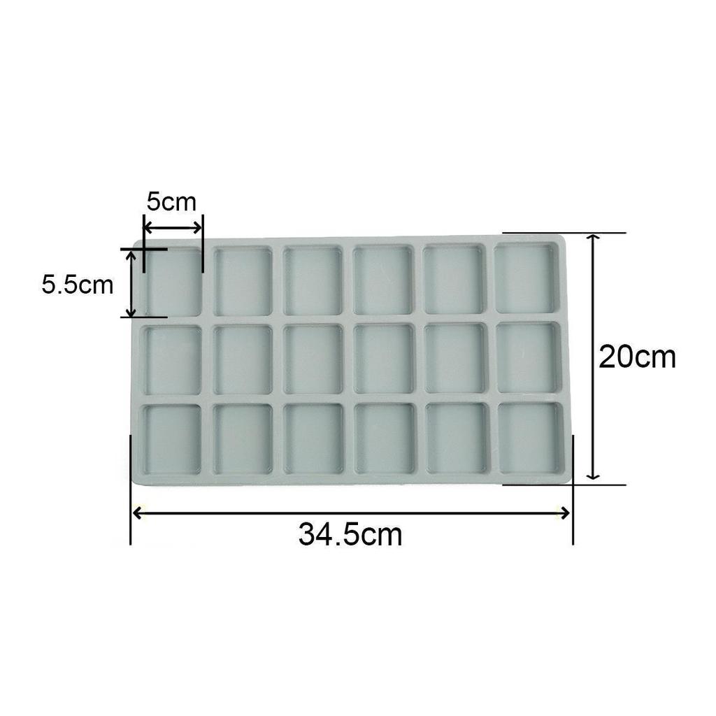 Handmade Flocked Necklace & Bracelet Display Tray with Measuring Scale