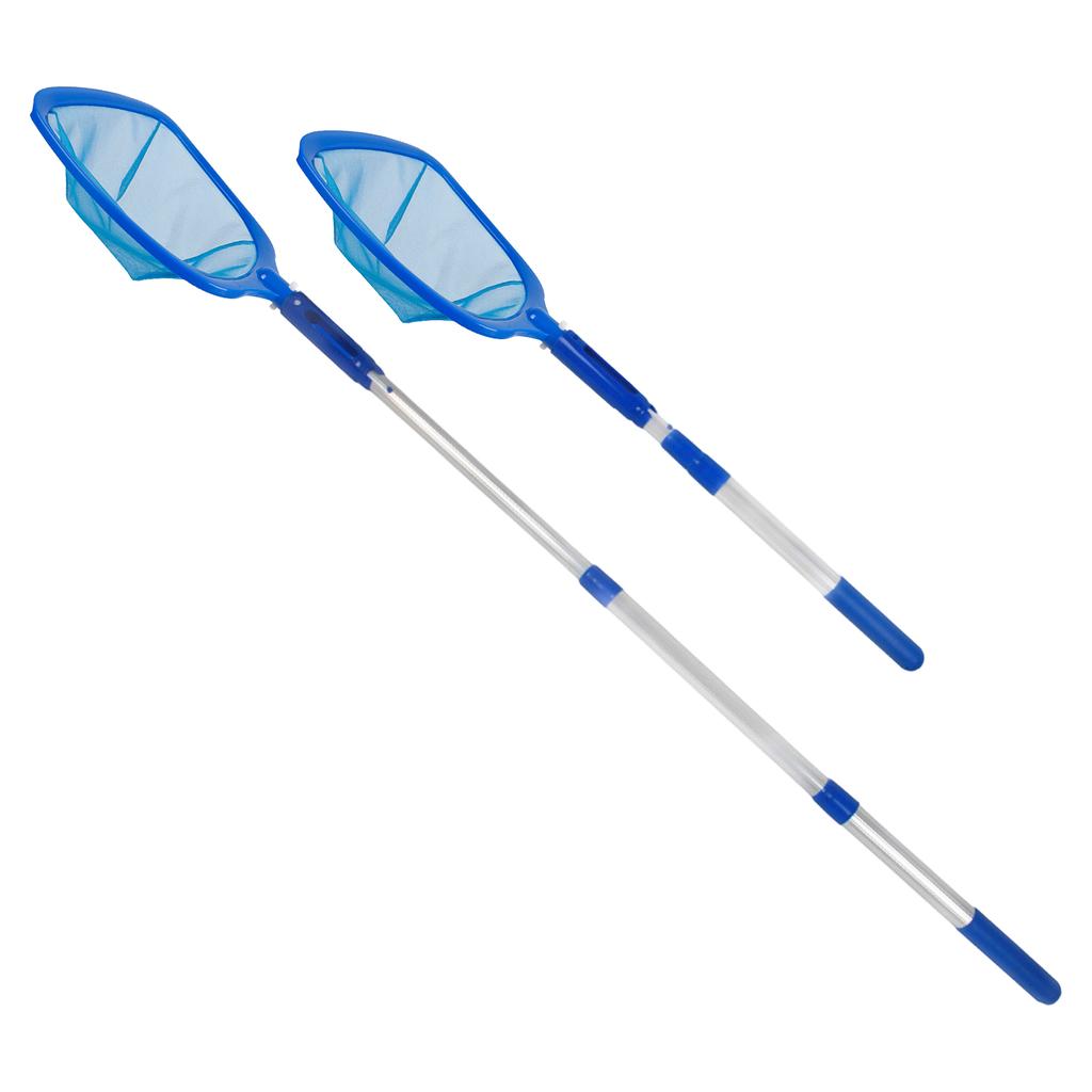 Telescopic Pool Leaf Skimmer Net with Durable Mesh and Aluminum Handle for Swimming Pool Cleaning and Debris Removal 186cm Length