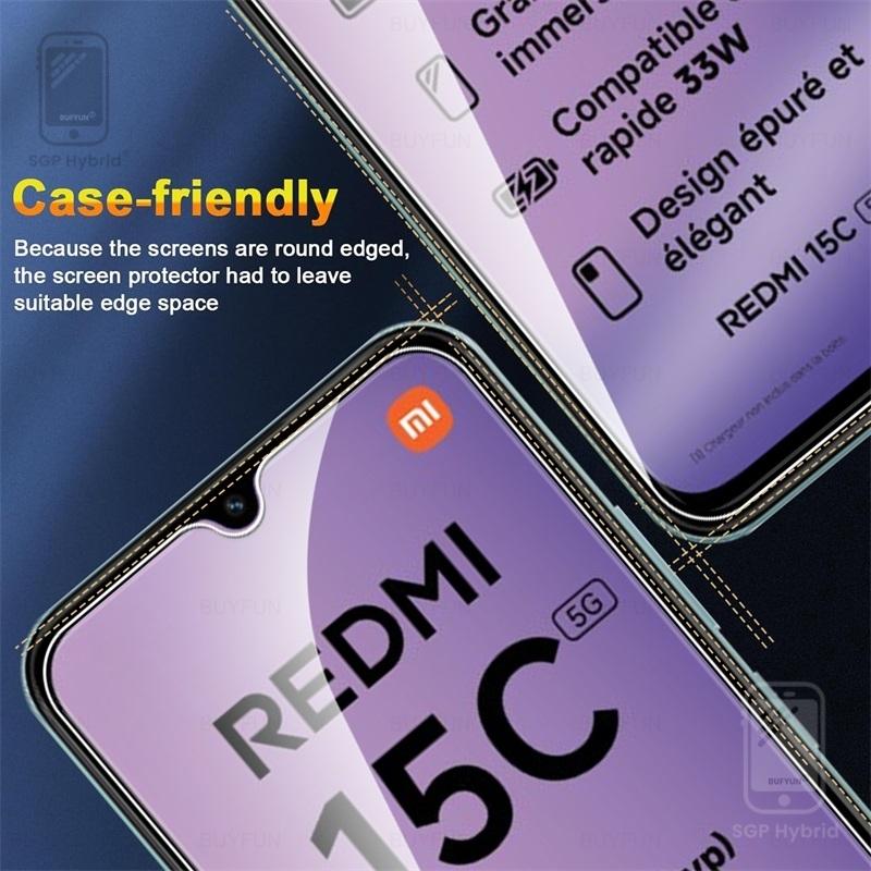 4 Stück 9H transparentes kratzfestes gehärtetes Glas Displayschutzfolie für redmi15c redmi 15c 15 c c15 5g 4g 2508crn2bc 6.9 "HD-Handyfolie