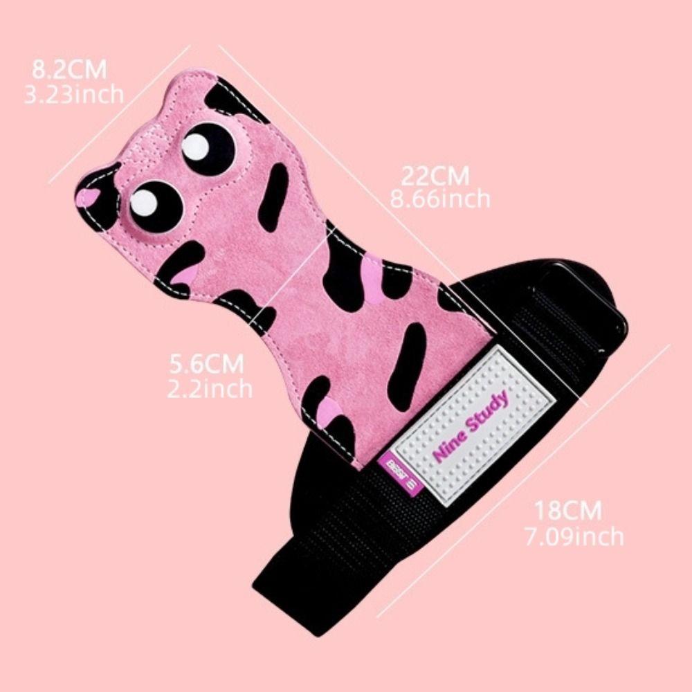 1 Pair Non-slip Kitty Wrist Straps Leather Deadlift Power Straps Cat Fitness Power Straps Pull-ups