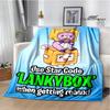 Lankybox Foxy Boxy cute Printed blanket picnic blanket Flannel Warm blanket Soft Cozy Blanket Home travel blanket Birthday Gift