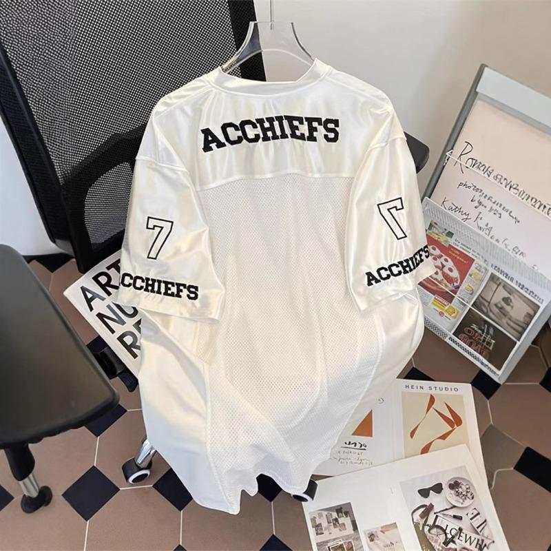 Men Number 7 Embroidered Mesh Football Jersey Oversized Short Sleeve T Shirt