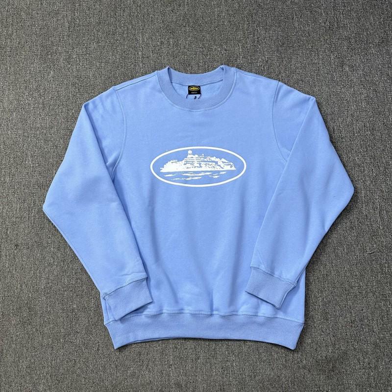 Corteiz Devil Island Print Streetwear Sweatshirt Loose Fit Crewneck Teens