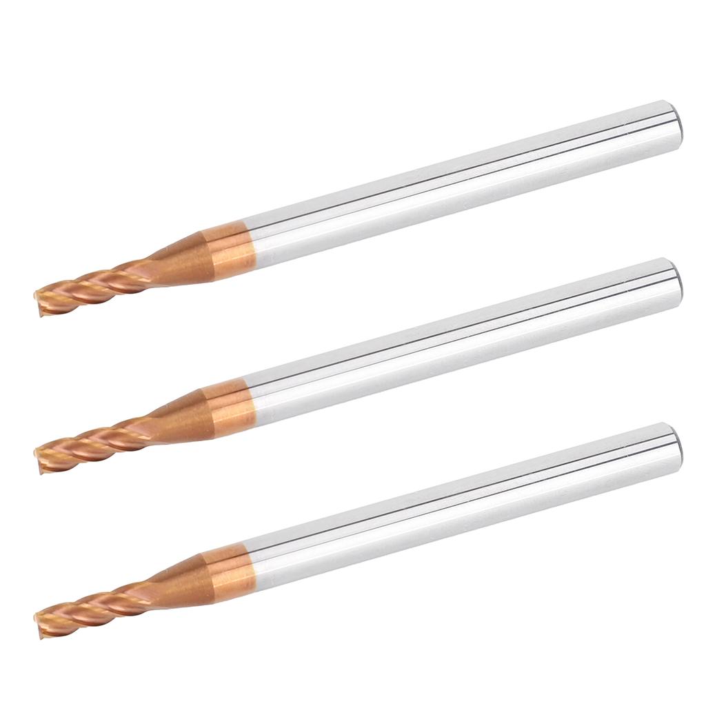 3Pcs Metal End Mill Router 4 Fultes Tungsten Steel Industrial Supplies D2.5 X 8 X 4D X 50L X 4F