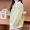 Navava Women Lovely Embroidery Collar Long Sleeve Sweatshirt Nt2879