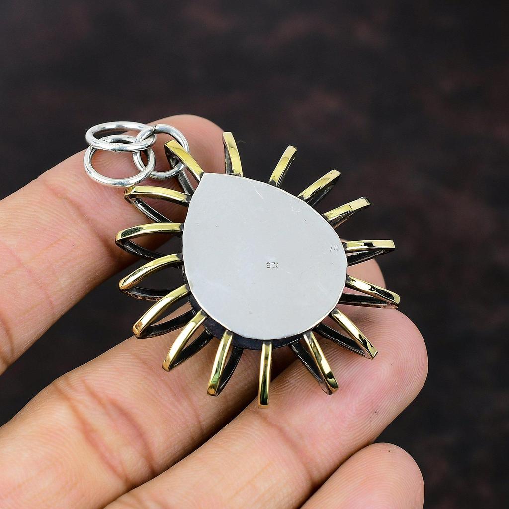 Pietersite Pendant Gemstone Jewelry 925 Sterling Silver Pendant Handmade Cage Jewelry 18K Gold Plated Pendant Gift For Friend Decent Pendant