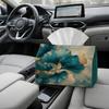 2D Flat, 1pc 2D Flat Printing Teal Flower In Detailed View Tissue Box, Multifunctional Fabric Tissue Holder, Outdoor Party Supplies, Everyday Desktop