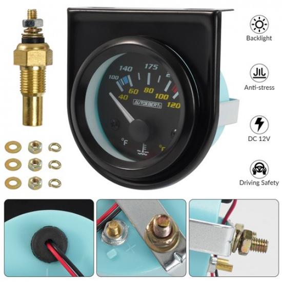 

Universal 2‘’ 52mm LED Water Temperature Temp Gauge Meter Holder °C & °F Display