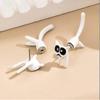 Cartoon-Katzen-Dekor-Ohrringe, 3D-zweiseitige schwarze Katzen-Ohrstecker, niedliche Anime-Tierohrringe, personalisierte durchstochene Ohrstecker Schmuck Geschenk Ohrri
