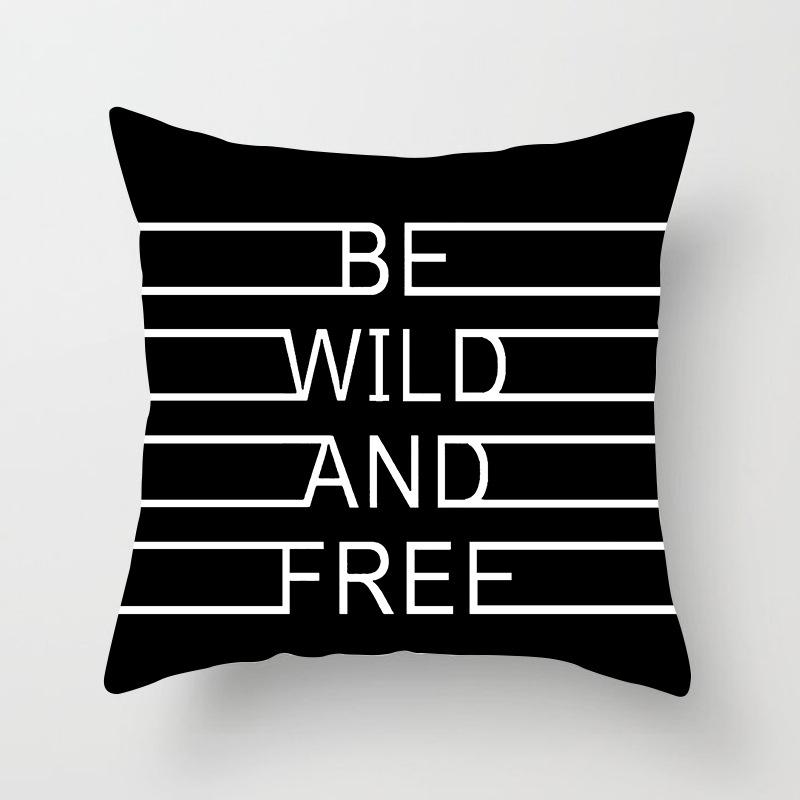Home decorated black and white geometric cube letter printing cushion  car bedroom living room sofa pillow sleeve