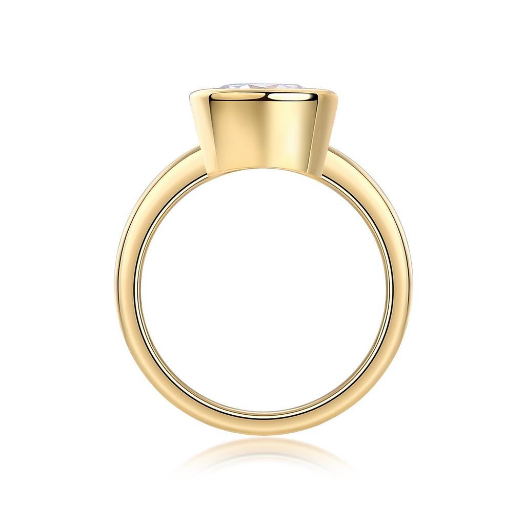 Nabest   CopperGold Plated Women Rings 3EX VVS1 D Color Round Cut 3 CT Real Moissanite Lab Diamond Ring Fine Jewelry