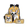 Set Tre Pezzi con Motivo Rottweiler Zainetti per Ragazzo e Ragazza Migliori Regali Cartone Animato 2D Borsa Scolastica per Bambini
