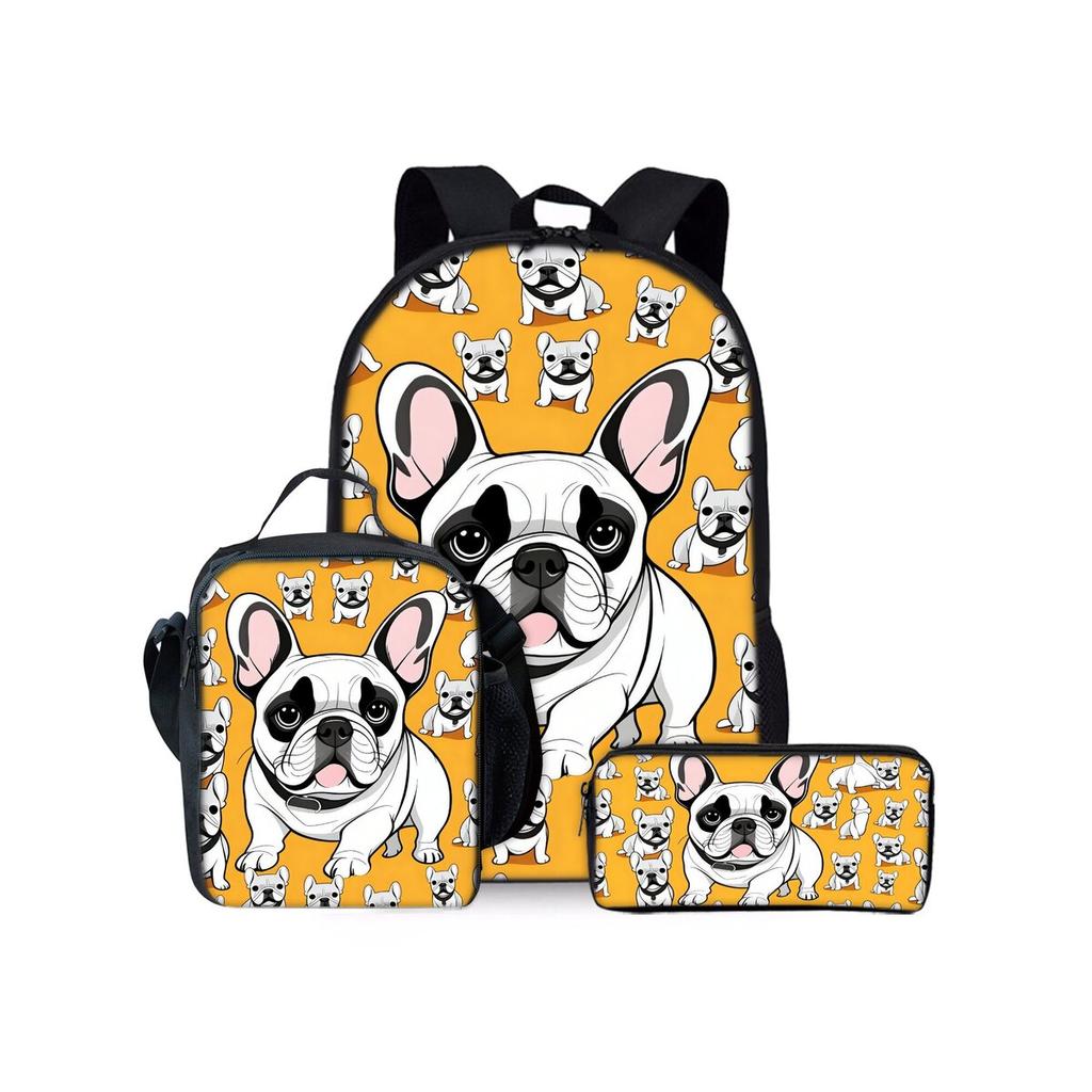 Set Tre Pezzi con Motivo Rottweiler Zainetti per Ragazzo e Ragazza Migliori Regali Cartone Animato 2D Borsa Scolastica per Bambini