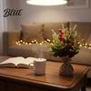 Desktop Holiday Decoration Miniature Christmas Tree with Red Berries, Artificial Mini Pine Burlap Indoor Xmas Table Centerpiece Base, Tabletop