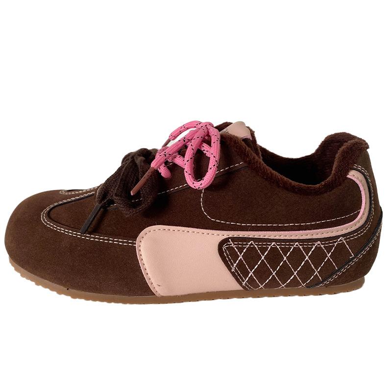 

A9882 латексные стельки/бархатные пуховые туфли женская обувь в гонконгском стиле обувь для моральной подготовки 2024 зимняя хлопковая обувь теплая обувь для катания на доске 35